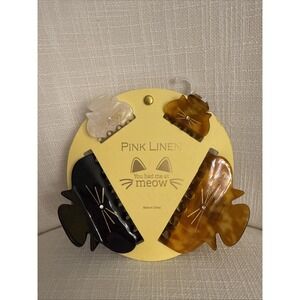 Pink Linen‎ Cat Hair Claw Clips You Had Me At Meow 4pk Tortoise Pearlescent
